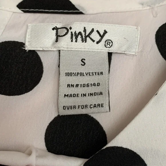 Pinky Geometric Figures Crop Top Short Sleeves Top S Black & White - Picture 3 of 6